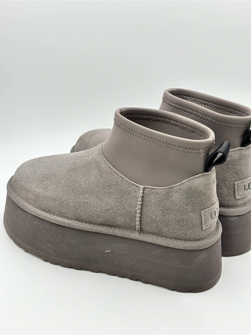 UGG Classic Mini Dipper Gray Platform Ankle Boots Size 5